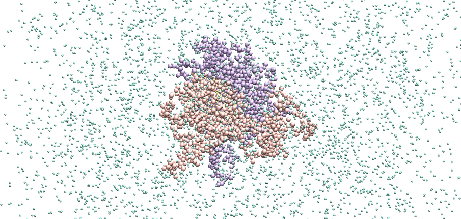 Visualización de una simulación molecular computacional